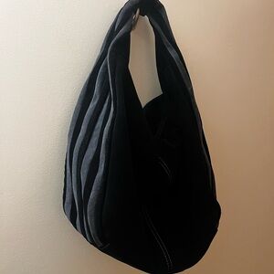 Suede Black and Grey Shoulder Bag